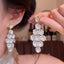 Flower Petal Shell Gold White Plain Copper Dangler Earrings For Women Wholesale