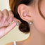 White Minimalist Geometric Gold Pearl Stud Earrings For Women Bulk