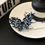 Bulk Blue Butterfly Black Rhinestone Alloy Adjustable Cocktail Ring