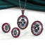 Elegant Oval Cluster Black CZ Copper Necklace Combo Set Wholesale