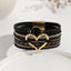 Heart Multi Layered Leather Bracelet Wrist Band For Women Bulk