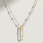Celestial Safety Pin Style Rose Silver Gold CZ Copper Necklace Bulk