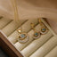 Moon Evil Eye 18K Gold CZ Anti Tarnish Pendant Chain Earring Set Bulk