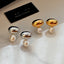 Gold Silver Oval Pearl Anti Tarnish Copper Drop Earrings For Women Bulk