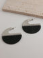 Black Brown Leather Silver Anti Tarnish Hoop Earring For Women Bulk