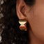 Minimalist Chunky Heart Shape Gold Stainless Steel Hoop Earrings Bulk