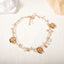 Flower Leaves 18K Gold Silver Pearl Dual Layer Necklace For Women