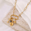 Evil Eye Sun Key Lock Charm 18K Gold Stainless Steel Anti Tarnish Enamel Link Chain Necklace For Women
