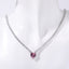 Heart Solitaire Silver Pink Cubic Zirconia Crystal Stainless Steel Anti Tarnish Necklace Chain For Women