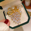 White Elegant Leaf Cluster Style Gold CZ Pearl Copper Brooch Wholesale