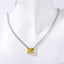 Rectangle Solitaire Silver Yellow Pink Cubic Zirconia Crystal Stainless Steel Anti Tarnish Necklace Chain For Women