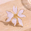 Floral White Enamel 18K Gold Plated Anti Tarnish Free Size Ring Bulk