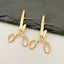 Funky Scissor Design Gold Silver Plated Drop Earrings For Women Bulk