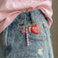 Multi Color Heart Flower Gold Enamel Brooch For Women Bulk