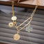 Safety Pin Flower 18K Gold CZ Anti Tarnish Charm Necklace Chain Bulk