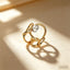 Gold Silver Geometric Loop Cubic Zirconia CopperAdjustable Ring Women Bulk