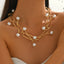 White Links Gold Plated Pearl Necklace For Women Bulk