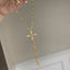 Rosary Cross Cubic Zirconia 18K Gold Anti Tarnish Necklace Women Bulk
