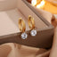 Gold Huggie With Round Cut CZ Stainless Steel Hoop Earrings Wholesale