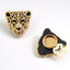 Wholesale Leopard Head Style Gold Silver Rhinestone Brass Button Cover