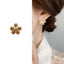 Flower Pearl 18K Gold Silver CZ Anti Tarnish Stud Earring Bulk