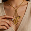 Elegant Sun & Moon Gold Layered CZ Anti Tarnish Copper Necklace Bulk