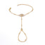 Luxury Evil Eye & Circle Charm Gold CZ Copper Hand Chain Bracelet Bulk