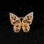 Rainbow Butterfly Gold Multi CZ Anti Tarnish Adjustable Ring Bulk
