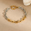Two Tone Gold Silver Stainless Steel Anti Tarnish Link Bracelet Bulk