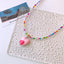 Pink Dual Heart Multicolour Beaded Silver Charm Necklace Kids Bulk