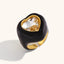 Heart Solitaire Enamel Gold Stainless Steel Anti Tarnish Ring Bulk
