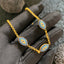 Blue Modern Evil Eye Oval Gold Plated CZ Stainless Steel Bracelet Bulk