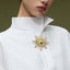 Gold Silver Vintage Sun Rays Plated Plain Alloy Brooch For Women Bulk