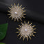 Gold Sunburst Gold CZ Pearl Anti Tarnish Copper Stud Earrings Bulk