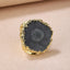 Black Pink Gemstone Crystal 18K Gold Adjustable Ring For Women Bulk