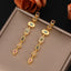 Gold Silver Spectrum Chunky CZ Copper Dangler Earrings Bulk