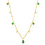 Slim Green White CZ 18K Gold Anti Tarnish Necklace Chain Bulk