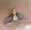 Blue Honey Bee Gold Cubic Zirconia Copper Brooch For Women Bulk