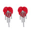 Multi Color Enamel Flower Silver Plated CZ Crystal Dangle Earrings Bulk