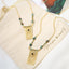 Designer Green Beads Gold Plated Sunburst Stainless Steel Necklace Bulk