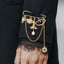 Gold Abstract Face Eye Pearl Enamel Brooch For Women Bulk