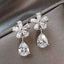 Gold Silver Flower Cubic Zirconia Dangler Earrings For Women Bulk