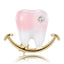 White tooth Gold Plated Enamel Brooch For Women Bulk
