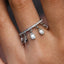 Designer Teardrop Charm Silver CZ Copper Anti Tarnish Fancy Ring Bulk