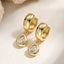Gold Silver Huggie Teardrop Cubic Zirconia Copper Drop Earrings Women Bulk