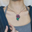 Flower Purple Green Black Anti Tarnish Necklace Chain Earring Set Bulk