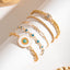 Evil Eye White 18K Gold Enamel Pearl CZ Bracelet Pack Of 5 Bulk