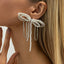 White Chic Bow Style Silver Plated Pearl Drop Earrings For Women Bulk