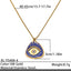 Evil Eye Gold Plated Blue & White Enamel Stainless Steel Necklace Bulk
