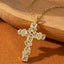 Jesus Cross 18K Gold CZ Anti Tarnish Necklace Pendant Chain Bulk